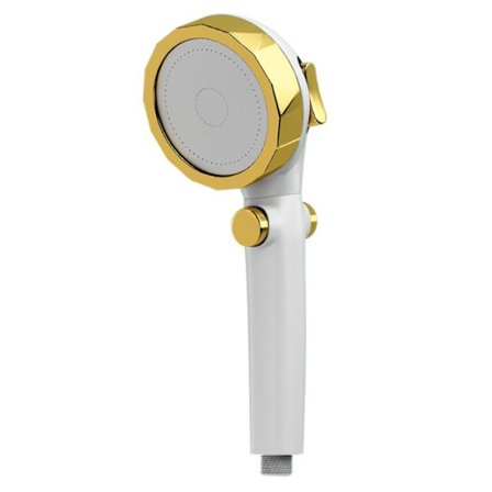 Multifunksjonell hånddusj med justerbar vannstråle, hvit gull