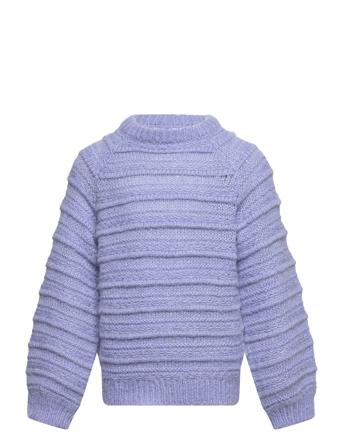 Pkjayda Ls O-Neck Knit Tw Purple Little Pieces
