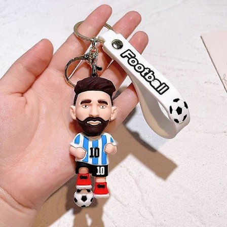 Messi Figur Nøkkelring, Fotballentusiast Lommeboknøkkelring, Skrivebordsdekorasjon, Leke for Barn, Bursdagsgave til Venner