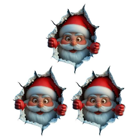 3D Julemands Julevægklistermærker, Snemand Peberkagemand Rensdyr Slik Vinyl Vægdekaler, Aftagelige Vinterferie Jule Gennembrud Vægkunst