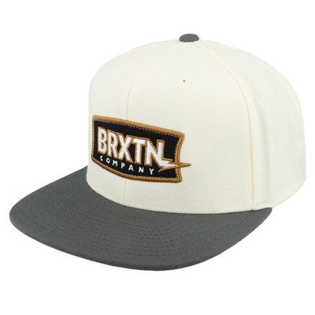 Brixton - Vit snapback Keps - Lightning Medium Profile Off White/Charcoal Snapback @ Hatstore