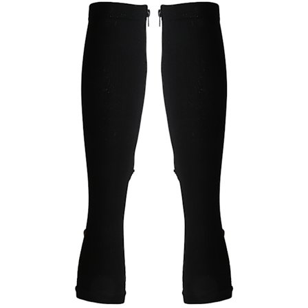 2 st Mellanrör Formning Ven Sport Elasticitet Kompressionsstrumpor med Dragkedja Vad Smalnande (Dragkedja Strumpor (svart kopparbotten) L/XL)