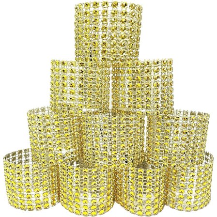 Servettringar Guld, Bling Rhinestone Servettringar, Servettring, Stolskärp Bågar Hållare, Rhinestone Bukett Glasflaska Inslagna Ring,