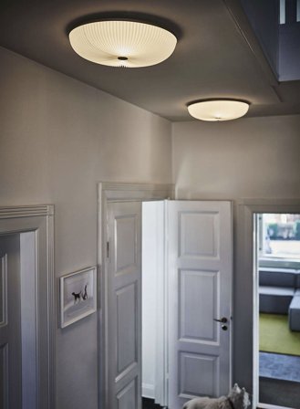 Lamella taklampe Ø35 - hvit/sølv