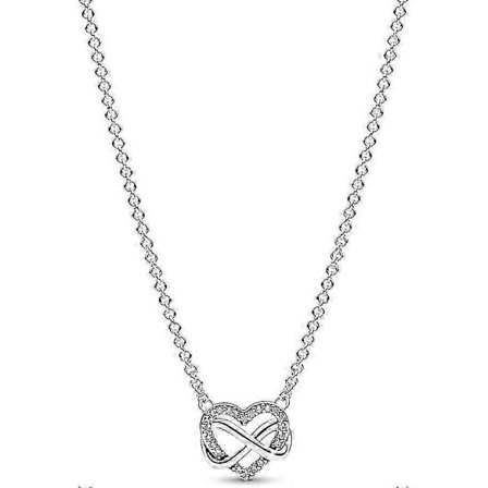 Pandora-kompatibel Infinity Hjerte Halskæde med Klar Cubic Zirconia til Kvinder
