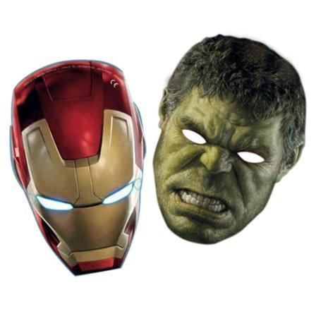 Avengers Age Of Ultron Party Mask (6-pack) One Size Röd/Guld