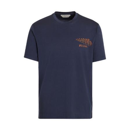 Ermenegildo Zegna, T-Shirt Blauw, Heren, Maat:S