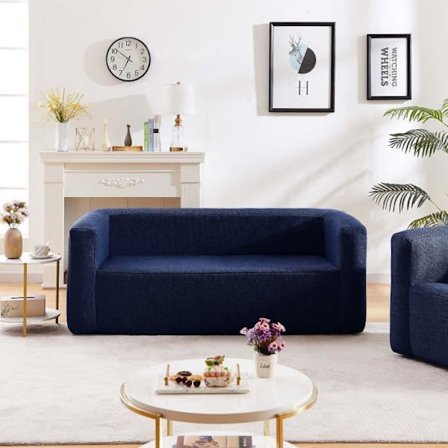 Uppblåsbar soffset i terrakotta - blå - inomhus & utomhus