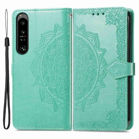 Mandala läder Sony Xperia 1 IV fodral - Grön