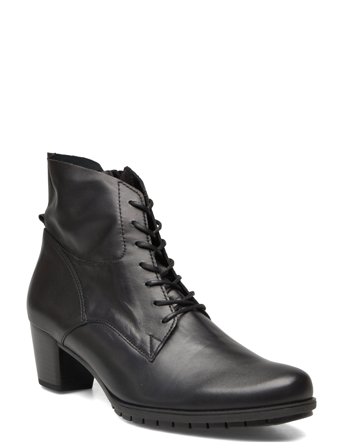 Laced Ankle Boot Shoes Boots Ankle Boots Ankle Boot - Heel Svart Gabor*Betinget Tilbud