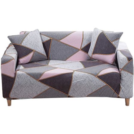 Tryckt sofföverdrag stretch sofföverdrag sofföverdrag för 2-sits soffa och loveseat med två gratis örngott 15#(2-sits/Loveseat)