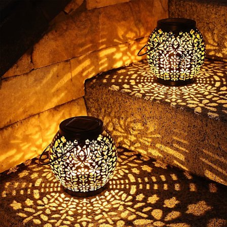 Solcellehavelampe, 2-pak udendørs hængende solcellelampe IP65