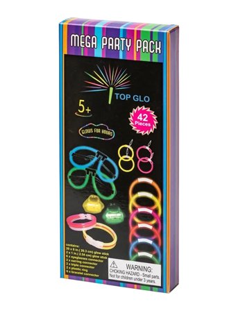 Glow Sticks Mega Party Pack Display Patterned Joker
