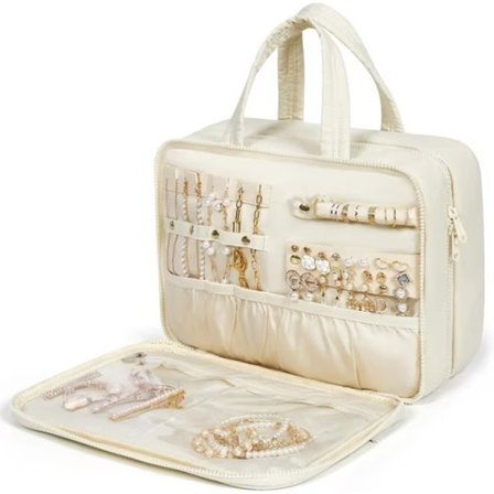 Meikkilaukku / Kosmetiikkalaukku / Toalettilaukku - Meikkipussi naisille - Ripustettava matkajärjestäjä korulokerolla