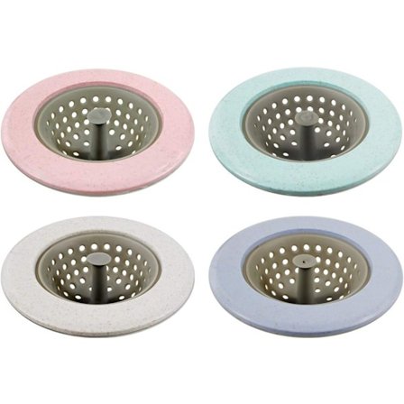 Kjøkken Silikon Vask Sil, Beige Rosa Blå Grønn 4-pakning