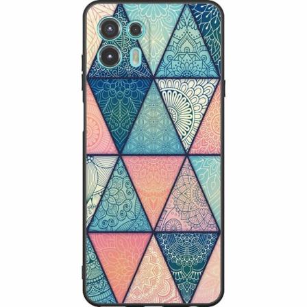 Motorola Edge 20 Lite Svart Skal Mandala Triangles