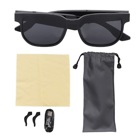 Bluetooth-lyd solbriller med stemmestyring, åpen ørestil, justerbart volum, Bluetooth 5.1, IP44 vanntett, smarte briller