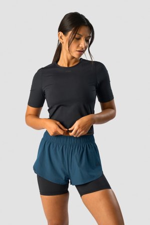 ICANIWILL - Charge Cropped Mid Sleeve Wmn Black - Damen - ICIW