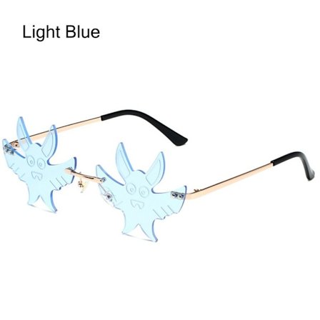 Flagermusformede solbriller Goth-briller LYSEBLÅ LYSEBLÅ