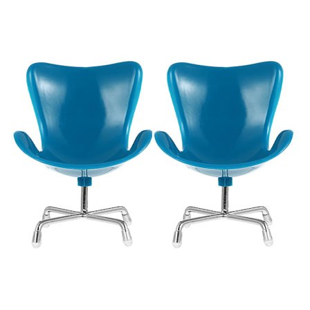 2 st Miniatyr Plaststolar Miniatyr Fåtölj Ryggstöd Snurrstol Miniatyrhus Dekoration