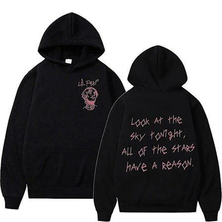 Rapper Lil Peep Tour Concert Hoodie Hip Hop Fashion Sweatshirt Mænd Unisex Casual Langærmet Hættetrøje Gotisk Streetwear Sort
