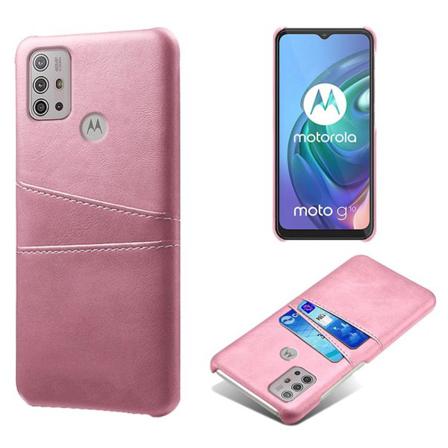 Skalo Moto G20/g30 Pu-läder Korthållare Skal - Roséguld Rosa Guld