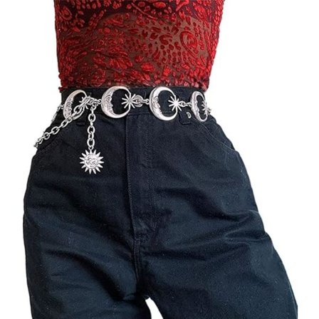 Måne Stjerne Metal Talje Kæde Sol Vedhæng Mave Bælte Krops Kæder Smykker Tilbehør til Kvinder og Piger