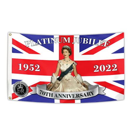 Drottning Elizabeth II Platinum Jubilee Flagga - Union Jack 2022 F