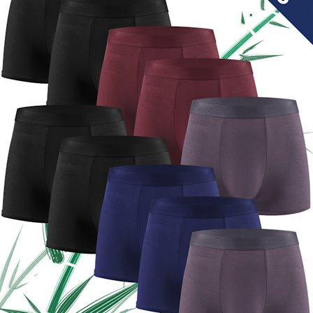 10-pakning LIUYIJJ Bambusfiber Boxershorts for menn - Fukttransporterende, pustende undertøy, myk Strh-passform