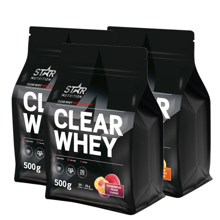 Valleprotein Star Nutrition 3 x Clear Whey Whey Protein 500g - Bodyman.dk