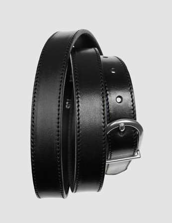 Shaping New Tomorrow - Damen - Thin Leather Belt - Black/Silver - Größe 100