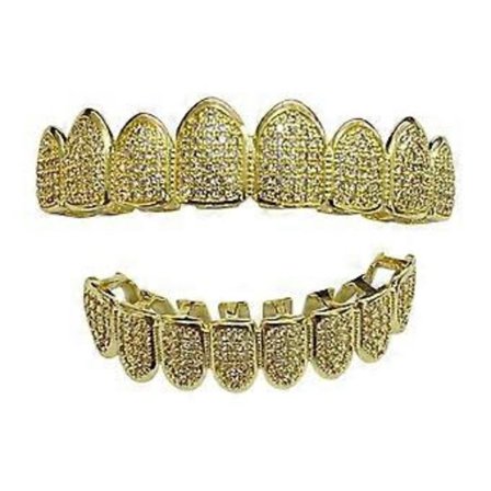 Glitterende Hip Hop Tenner Gull/Sølvbelagte Tenner Tannregulering Halloween Kostyme Tilbehør For Musikkonserter Gull