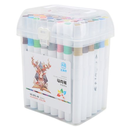 Dobbelt pensel penne akvarel markører 48 farver genkendelige nummer blank blæk output farvepenne