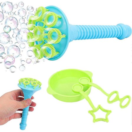 Bubbleblåsare för barn, trumpetformad bubbelstav med rund bricka, återanvändbar bubbelmaskin för fest, utomhus