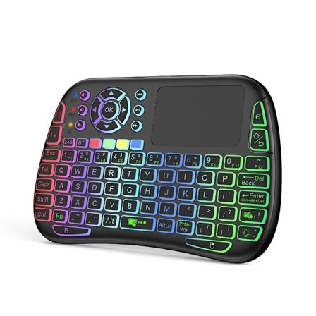2.4G langaton mininäppäimistö kaukosäädin Touchpad Mouse Combo Controller RGB-taustavalolla Smart TV TV Box PC IPTTV