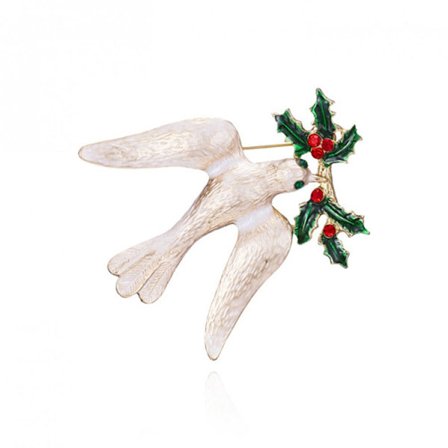 1 stk. Jule broche til kvinder, due, olivengren, lille broche til damer, mode, vintage, pige broche