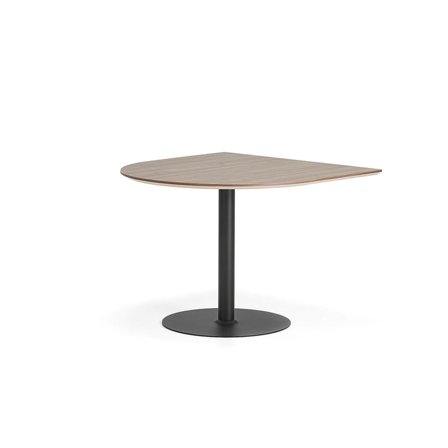 Bord METRIC, halvoval, 1000x1000x720, svart/valnöt