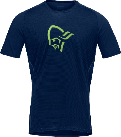 Norrøna Men's Fjørå Wool T-Shirt Men Short sleeved fitness sweater Blue S