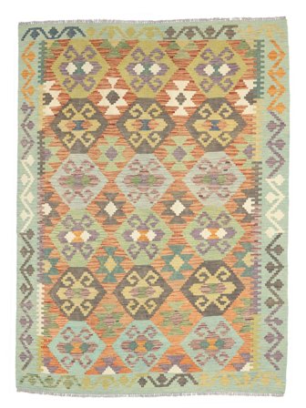 Kilim Afghan Old Style Rug Oriental Green/Brown (Wool, Afghanistan)