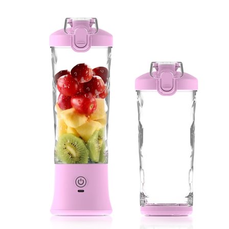 Bärbar mixer USB-laddningsbar med 600 ml personlig juicemugg lila
