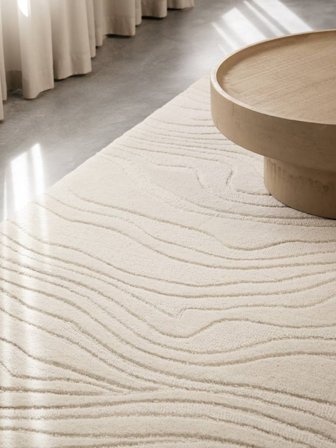 Marble 160X230 Bianco Tappeto Di Lana