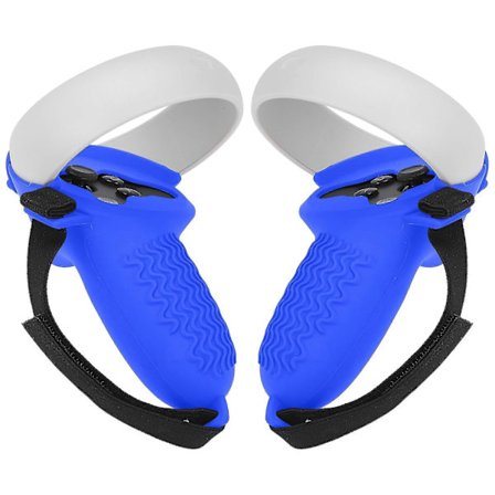 Silikonskal kompatibelt med Oculus Quest 2-kontroller, halkfria tillbehör, med justerbar handrem