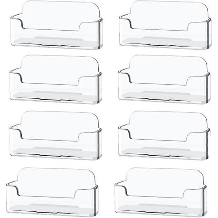 8-pak Plast Visitkortholder - Klar Visitkortholder til Skrivebord - Visitkortholder til Kontor [DB]