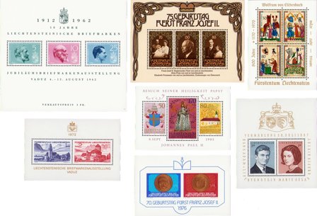 Liechtenstein - 7 forskellige postfriske miniark