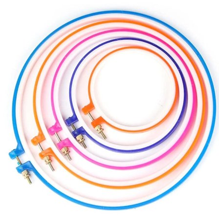 /EA/5 stk. broderiverktøy runde firkantede plastrammer for brodering