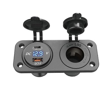 12V USB Type-C og QC3.0 Bil USB Port Uttak Lader Socket Ladeport for Bil Båt USB Bil Socket-XinHan