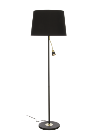 Aneta Lighting Eketorp 19815-15-25 Golvlampa svart/mässing, 145 cm, E27/LED, Belysning