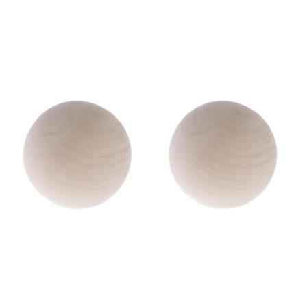 1/2 1x Lövträbollar Solid Naturlig Bok Träbollar Pärlor 2Set