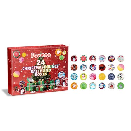 Studsboll Adventskalender 2025, 24 dagar Julnedräkningskalender Leksak för barn[D]