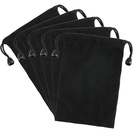 Stk. Fløjlsposer Sort, 12×16cm Små Fløjlsposer med Snøre, Stofpose til Smykker, Slik, Ørepropper til Jul, Bryllup